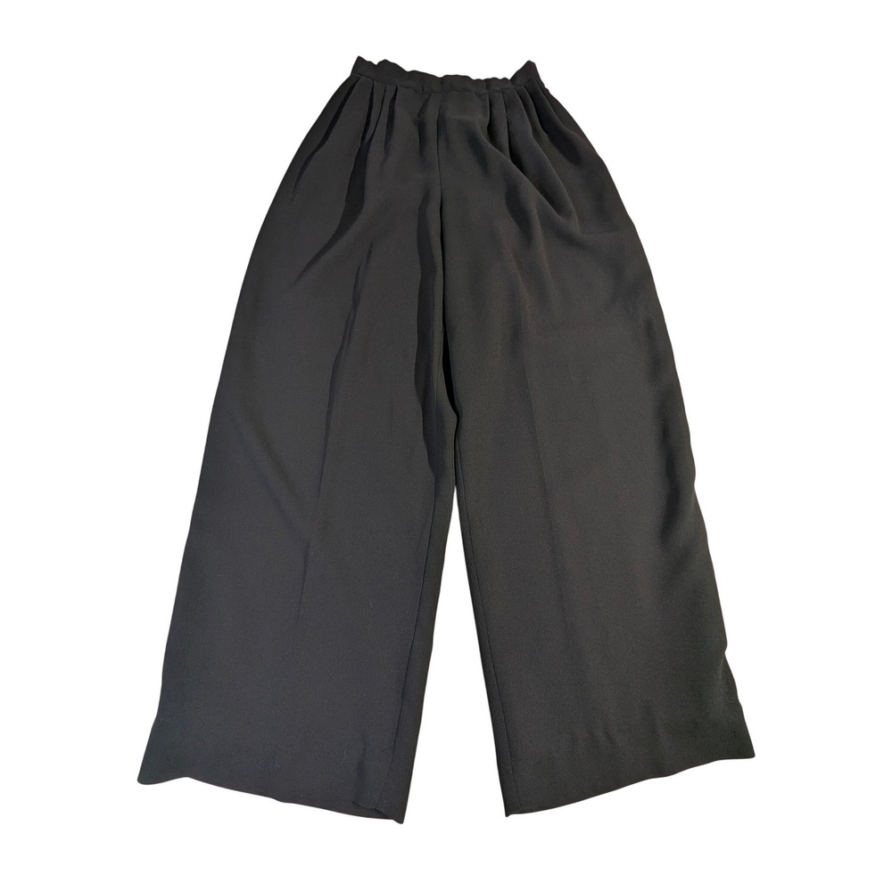 Evan Picone Petites Saks Fifth Ave‎ Wide Leg Trousers 10P Black ILGWU